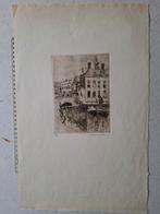 Fraaie ets Henri Geertsen Oude huizen en Reien te Brugge, Antiek en Kunst, Kunst | Etsen en Gravures, Ophalen of Verzenden