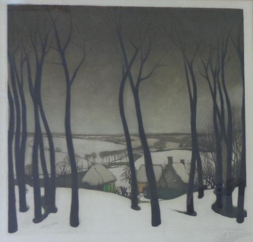 VALERIUS DE SAEDELEER / GRANDS ARBRES / KLEURETS 82x80cm SIG, Antiek en Kunst, Kunst | Litho's en Zeefdrukken, Ophalen
