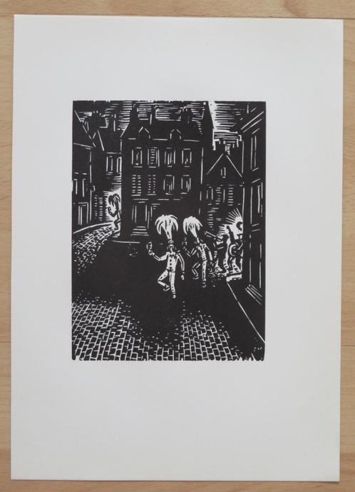 Houtsnede van Frans Masereel: BINCHE, Antiek en Kunst, Kunst | Etsen en Gravures, Verzenden