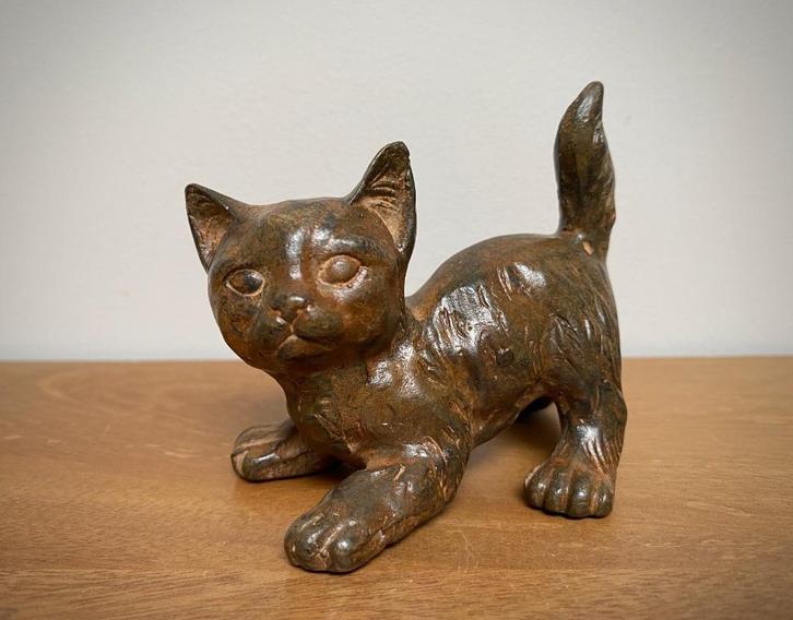 Kat - Bronzen Art Deco kat uit 1940 gesigneerd Pierre Chenet, Antiek en Kunst, Antiek | Brons en Koper, Brons, Ophalen of Verzenden