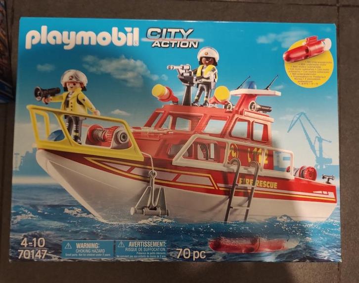 Playmobil City Action Brandweerboot (70147) - nieuw, Kinderen en Baby's, Speelgoed | Playmobil, Nieuw, Complete set, Ophalen of Verzenden