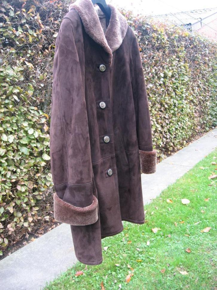 jas mouton retourné - omgekeerd lam/schaap, Kleding | Dames, Jassen | Winter, Zo goed als nieuw, Maat 38/40 (M), Bruin, Ophalen of Verzenden