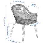 Nilsove IKEA 4 eetkamerstoelen, armeleunstoel met kussens, Huis en Inrichting, Stoelen, Ophalen, Zo goed als nieuw, Riet of Rotan