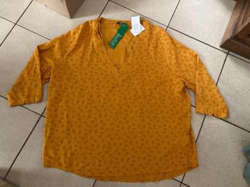 Nieuwe geel - oranje kleurige blouse - maat 48 beschikbaar voor biedingen