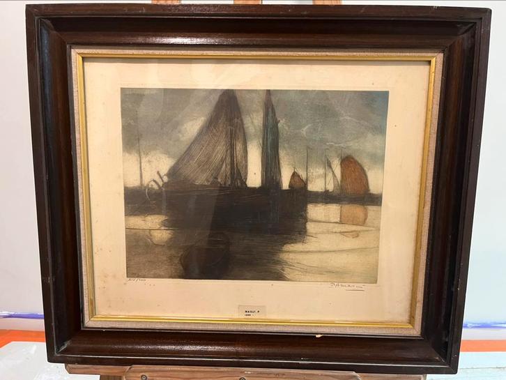 Ets Masui P, Antiek en Kunst, Kunst | Etsen en Gravures, Ophalen of Verzenden