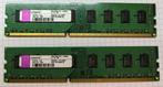 2x DDR3 1333MHZ 2GB RAM geheugen Kingston, Computers en Software, RAM geheugen, Gebruikt, DDR3, Ophalen of Verzenden, Desktop