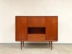 Vintage mid-century teak highboard Van Pelt 1960's, Ophalen, Gebruikt, 150 tot 200 cm, Teakhout