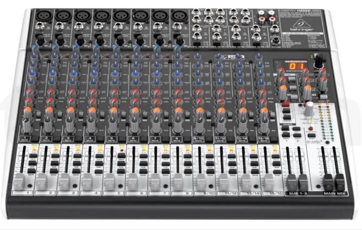 Mixer Behringer x2222usb, Muziek en Instrumenten, Mengpanelen, Gebruikt, 20 kanalen of meer, Microfooningang, Ophalen