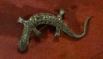 Oude zilveren broche - salamander, Antiek en Kunst, Ophalen of Verzenden