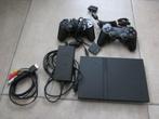 Playstation 2, Games en Spelcomputers, Gebruikt, Zwart, Met 2 controllers, Ophalen of Verzenden