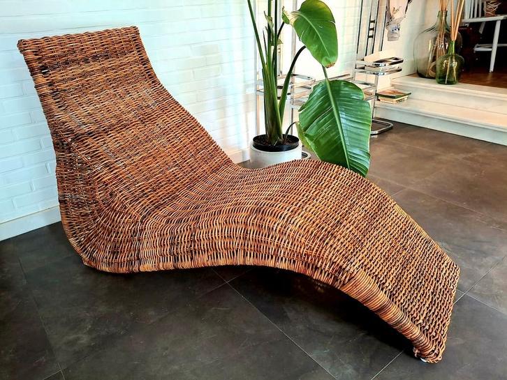 Wicker Karlskrona relaxzetel ligzetel rotan chair stoel Ikea, Huis en Inrichting, Zetels | Zetels en Chaises Longues, Zo goed als nieuw