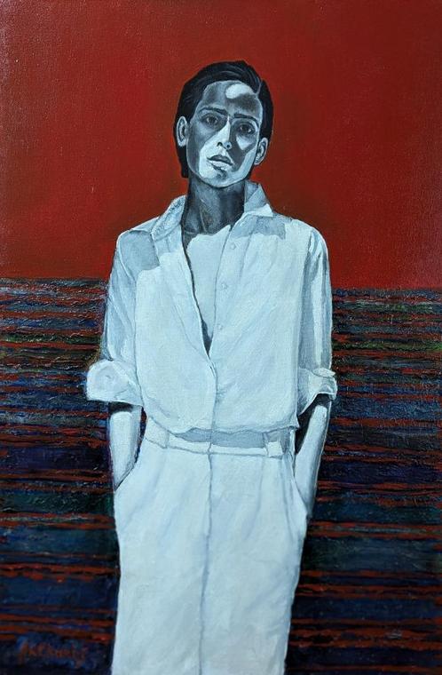"Schaduw" 2025, Antiek en Kunst, Kunst | Schilderijen | Modern, Verzenden