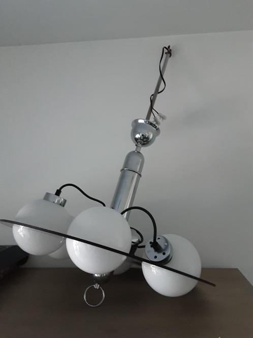Vintage plafondlamp, Huis en Inrichting, Lampen | Hanglampen, Zo goed als nieuw, 50 tot 75 cm, Glas, Ophalen