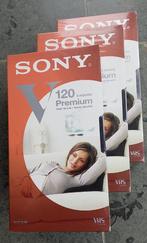 3 nieuwe lege VHS SONY premium video cassettes 120 min., Cd's en Dvd's, Alle leeftijden, Ophalen, Nieuw in verpakking