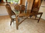 Rotan (keuken)tafel met 4 stoelen, Ophalen, Gebruikt