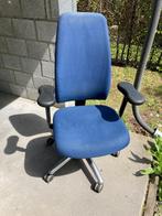 blauwe bureaustoel met hoge rug, Maison & Meubles, Chaises de bureau, Bleu, Chaise de bureau, Ergonomique, Utilisé