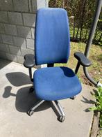 blauwe bureaustoel met hoge rug, Bleu, Chaise de bureau, Ergonomique, Utilisé
