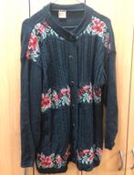 Bloemen vest, Kleding | Dames, Truien en Vesten, Gedragen, Blauw, Acrylique, Maat 38/40 (M)