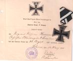 IJzeren Kruis 2cL uit de Eerste Wereldoorlog met diploma, Verzamelen, Militaria | Algemeen, Verzenden, Landmacht, Lintje, Medaille of Wings