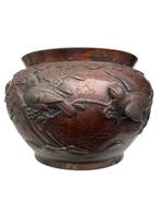 Japanse bronzen schaal Meiji vogeldecoratie - 19e eeuw, Antiek en Kunst, Antiek | Brons en Koper, Ophalen of Verzenden, Brons