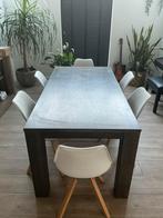 Stevige eettafel 180 cm met 6 stoelen, Huis en Inrichting, Tafels | Eettafels, Ophalen, Zo goed als nieuw