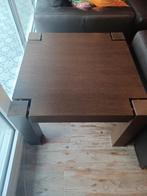 Donkere houten vierkante tafel, Huis en Inrichting, Tafels | Salontafels, Ophalen, Gebruikt, 50 tot 100 cm, 50 tot 75 cm