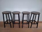Set van 4 barkrukken barstoelen, 4 tabourets, Comme neuf, Enlèvement, Métal