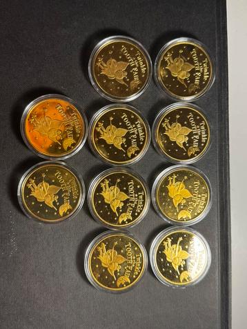 10 Magische Tandenfee Munten (Vergulde Herdenkingsmunten) beschikbaar voor biedingen