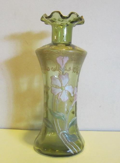 Antieke art nouveau Legras vaas, emaille bloemen, Antiquités & Art, Antiquités | Verre & Cristal, Envoi