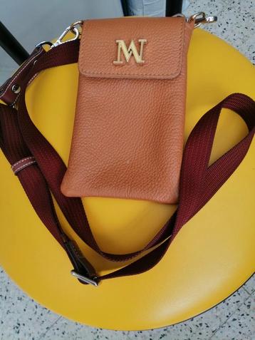 Phone bag Mondieux Madame, echt leder, met schouderband, beschikbaar voor biedingen