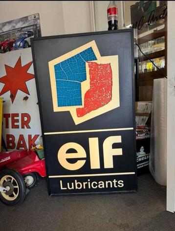 elf motorolie oude grote reclame lichtbak beschikbaar voor biedingen