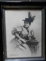 Belle epoque foto in kader met glas 67 x 53, Antiek en Kunst, Ophalen
