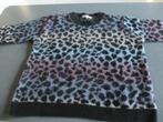 dames pull met pantervlekken, Ophalen, Blauw, Maat 46/48 (XL) of groter, Enjoy