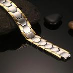 Titanium armband met magnetisch hematiet, Nieuw, Goud, Overige materialen, Verzenden