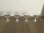 Set 4 glazen - coupes, Ophalen of Verzenden, Zo goed als nieuw