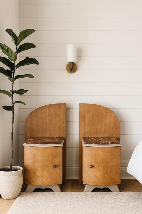 Art deco nachtkastje/vintage nachtkastje, Huis en Inrichting, Slaapkamer | Nachtkastjes, Zo goed als nieuw, Hout, Ophalen