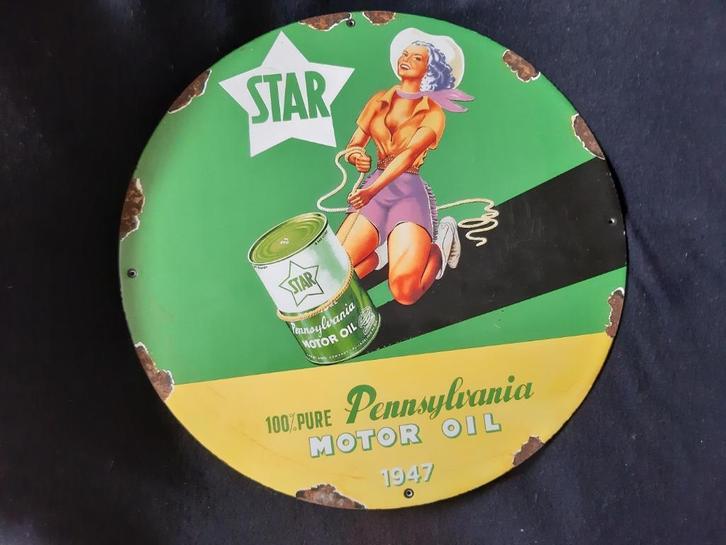 Plaque publicitaire émaillée, Collections, Marques & Objets publicitaires, Utilisé, Panneau publicitaire, Enlèvement ou Envoi