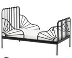 MINNEN Buitenbedframe met lattenbodem zwart, Ophalen, Gebruikt, Eenpersoons, Zwart