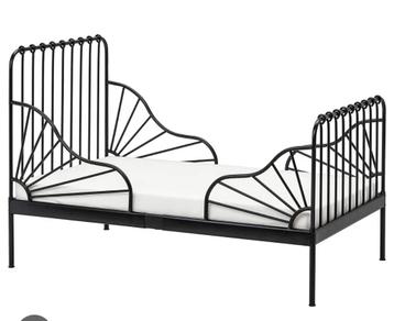 MINNEN Buitenbedframe met lattenbodem zwart, Enlèvement, Utilisé, Une personne, Noir