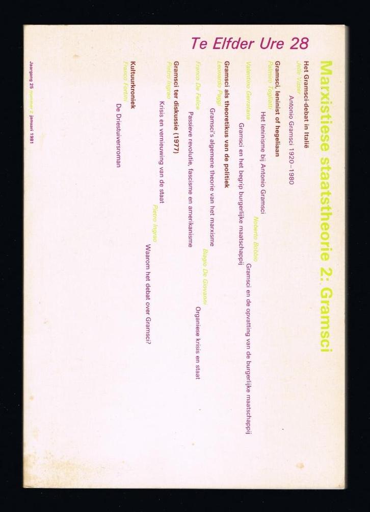Marxistiese staatstheorie 2: Gramsci (Te Elfder Ure, nr. 28), Livres, Politique & Société, Envoi