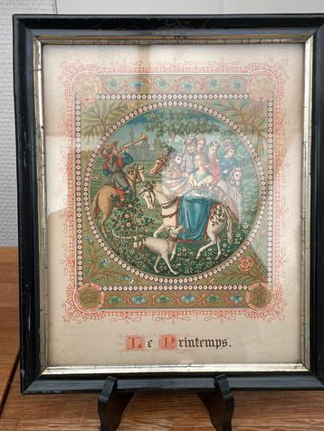 Chromolithografische set van de vier seizoenen (1880-1920) beschikbaar voor biedingen