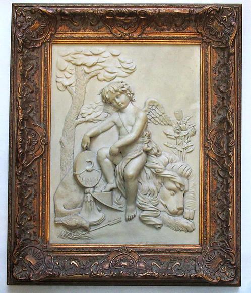 ArtKunst reliëfplaquette jachtvoorstelling in Roe Bros lijst, Antiek en Kunst, Kunst | Schilderijen | Klassiek, Ophalen of Verzenden
