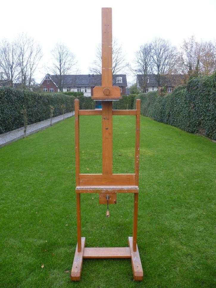 Atelier vondst Schildersezel met SLINGER op wielen Patina, Hobby en Vrije tijd, Schilderen, Ophalen