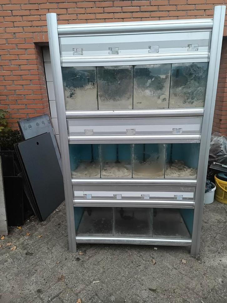 Kweekstelling, stelling aquariums, quarantaine, Dieren en Toebehoren, Vissen | Aquaria en Toebehoren, Gebruikt, Leeg aquarium