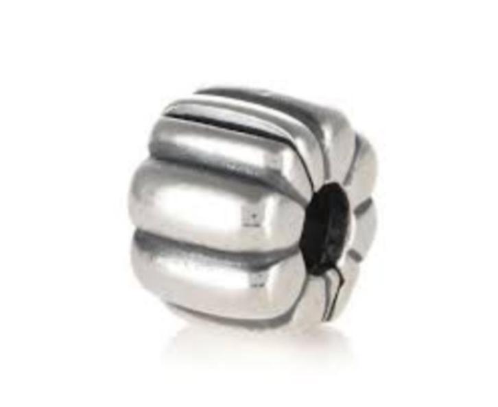 Pandora clip stopper ribbels, Handtassen en Accessoires, Bedels, Pandora, Zilver, 1 bedel, Ophalen of Verzenden