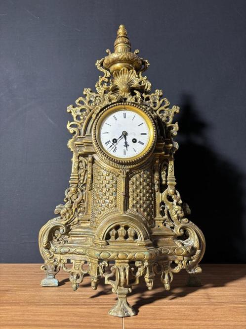 (51) Antieke Franse Bronzen Regency Stijl Pendule ca.1890, Antiek en Kunst, Antiek | Klokken, Ophalen of Verzenden