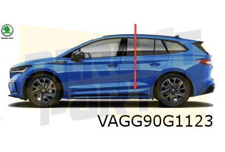 Skoda Enyaq IV (1/21-) Stootlijst Portier Links achter (GRU), Auto-onderdelen, Carrosserie, Deur, Skoda, Achter, Rechts, Nieuw