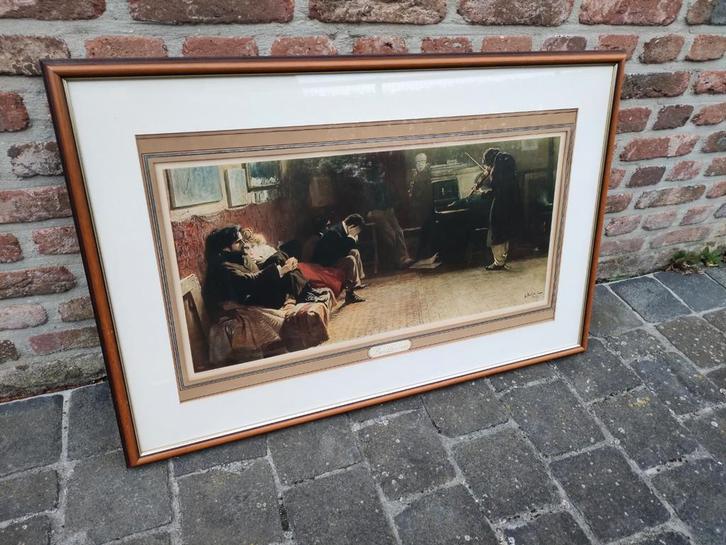 Lionello Balestrieri - Beethoven - SUBLIEME KLEURENLITHO, Antiek en Kunst, Kunst | Litho's en Zeefdrukken, Ophalen of Verzenden