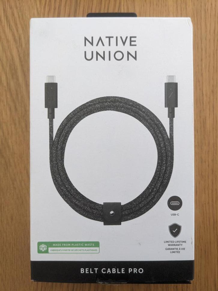 Câble USB-C 240W Native Union – 2,4m – Comme neuf + boîte, Telecommunicatie, Mobiele telefoons | Telefoon-opladers, Zo goed als nieuw