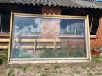 Groot venster met houten kader en dubbele beglazing, Doe-het-zelf en Bouw, Glas en Ramen, Ophalen, Gevelraam of Ruit, Gebruikt
